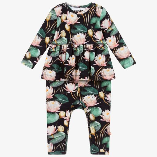 Molo-Organic Cotton Lilies Romper | Childrensalon Outlet
