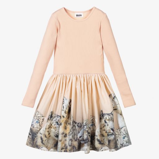 Molo-Pink Cotton Leopard Dress | Childrensalon Outlet