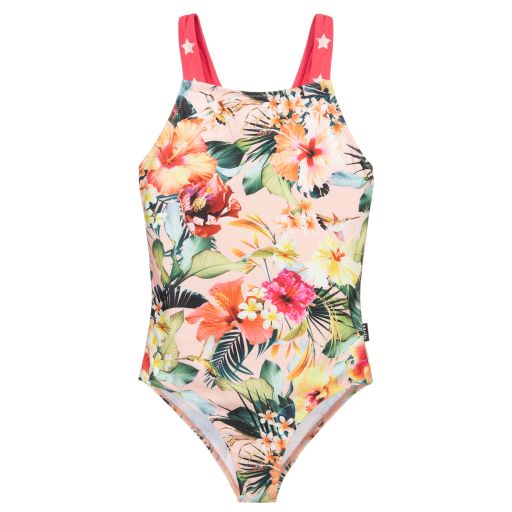 Molo-Pink Floral Swimsuit (UPF50+) | Childrensalon Outlet