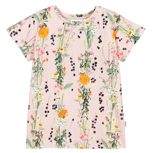 Molo-Rosa geblümtes T-Shirt | Childrensalon Outlet