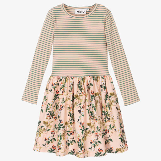 Molo-Розово-зеленое платье с ягодами | Childrensalon Outlet