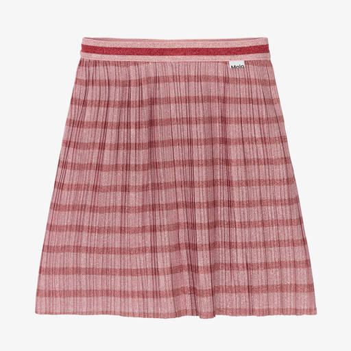Molo-Pink Pleated Stripe Skirt | Childrensalon Outlet
