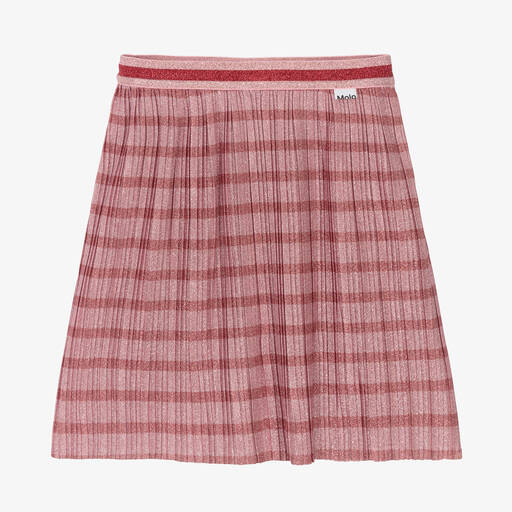 Molo-Pink Pleated Stripe Skirt | Childrensalon Outlet
