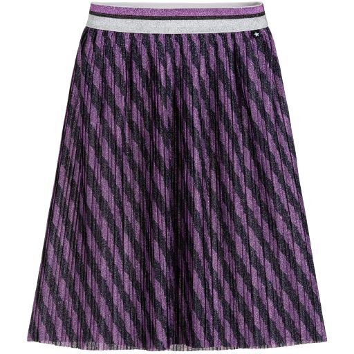 Molo-Purple & Black Pleated Skirt | Childrensalon Outlet
