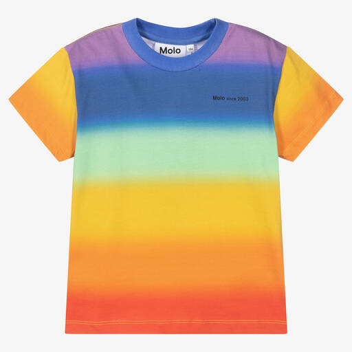 Molo-Red & Blue Ombré Rainbow T-Shirt | Childrensalon Outlet