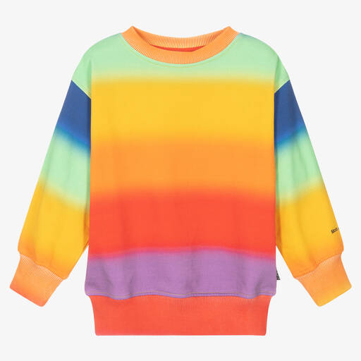 Molo-Red & Yellow Ombré Rainbow Sweatshirt | Childrensalon Outlet