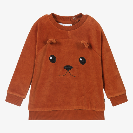 Molo-Tan Brown Velour Sweatshirt | Childrensalon Outlet