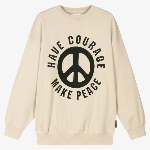 Molo-Teen Beige Peace Logo Sweatshirt | Childrensalon Outlet