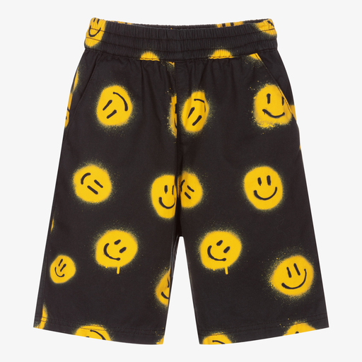 Molo-Schwarze Teen Smiley-Shorts | Childrensalon Outlet