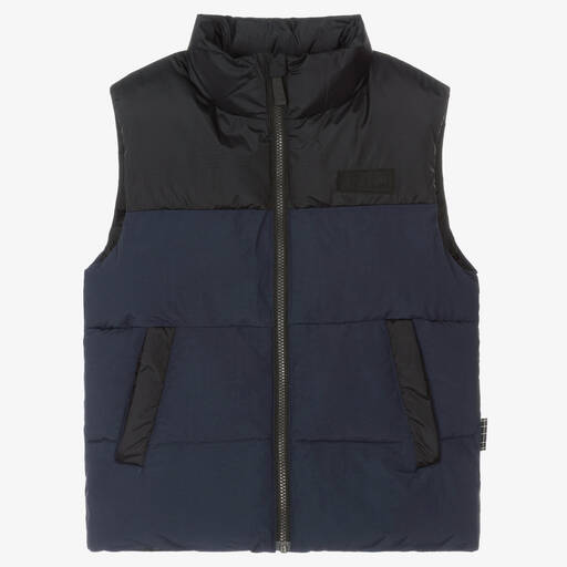 Molo-Teen Blue & Black Puffer Gilet | Childrensalon Outlet