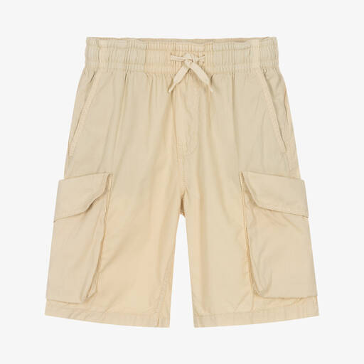 Molo-Teen Boys Beige Cotton Relaxed Fit Shorts | Childrensalon Outlet