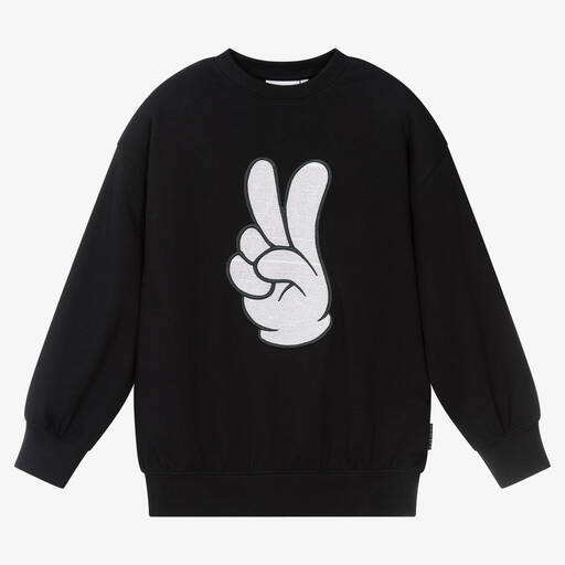 Molo-Teen Boys Black Cotton Sweatshirt | Childrensalon Outlet