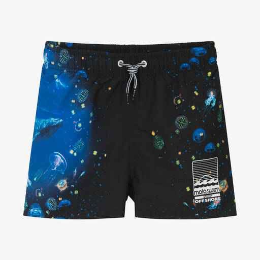 Molo-Teen Boys Black Plankton Swim Shorts (UPF50+) | Childrensalon Outlet
