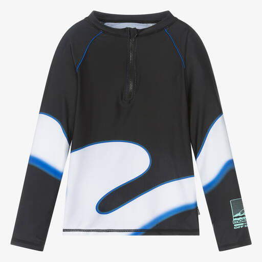 Molo-Teen Boys Black Sun Protective Swim Top (UPF50+) | Childrensalon Outlet