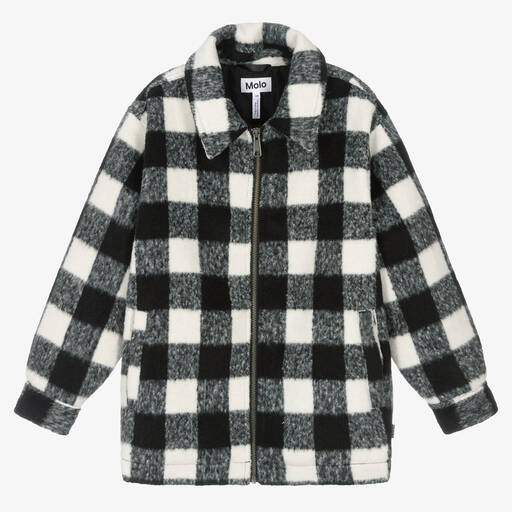 Molo-Teen Boys Black & White Check Jacket | Childrensalon Outlet