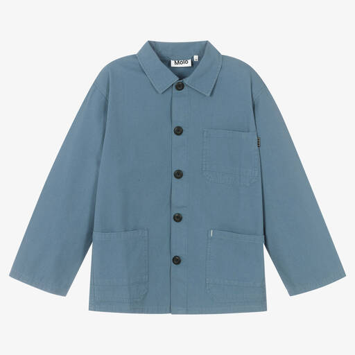 Molo-Teen Boys Blue Cotton Jacket | Childrensalon Outlet