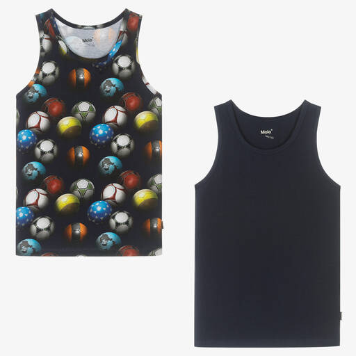 Molo-Teen Boys Cotton Vests (2 Pack) | Childrensalon Outlet