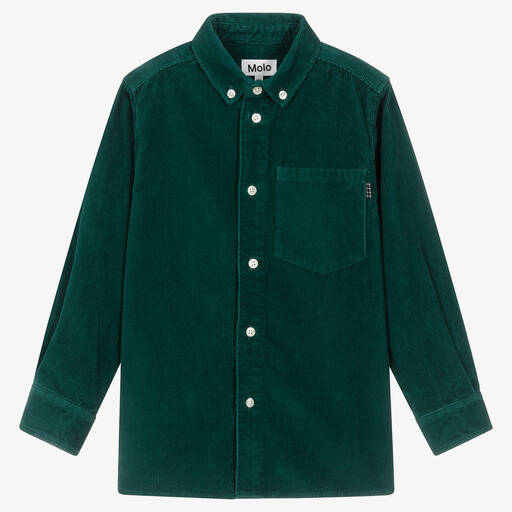 Molo-Teen Boys Green Corduroy Shirt | Childrensalon Outlet