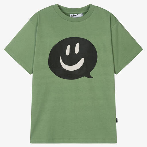 Molo-Teen Boys Green Cotton Speech Bubble T-Shirt | Childrensalon Outlet