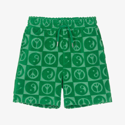 Molo-Teen Boys Green Cotton Towelling Shorts | Childrensalon Outlet