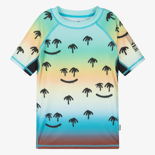 Molo-Teen Boys Green Palm Spray Swim Top (UPF50+) | Childrensalon Outlet