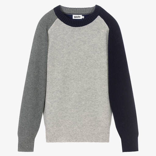 Molo-Teen Boys Grey Knitted Sweater | Childrensalon Outlet