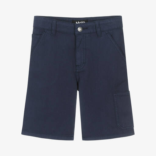 Molo-Teen Boys Navy Blue Cotton Twill Shorts | Childrensalon Outlet