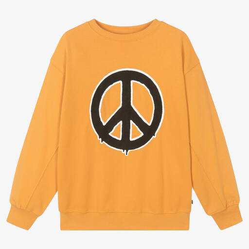 Molo-Teen Boys Orange Peace Sign Sweatshirt | Childrensalon Outlet