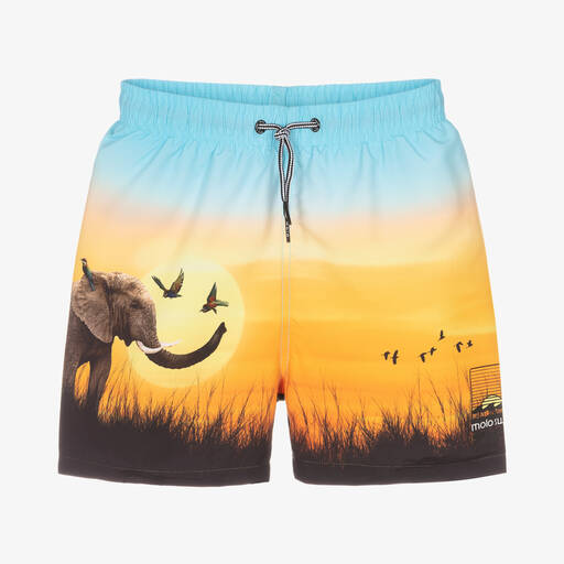 Molo-Teen Boys Orange Savanna Swim Shorts (UPF 50+) | Childrensalon Outlet