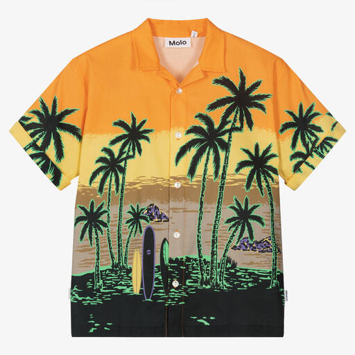 Molo-Teen Boys Organic Cotton Sunset Shirt | Childrensalon Outlet