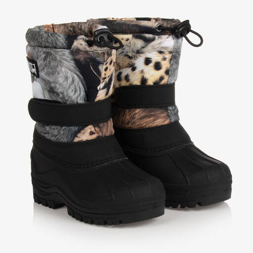 Molo-Teen Brown Leopard Snow Boots | Childrensalon Outlet