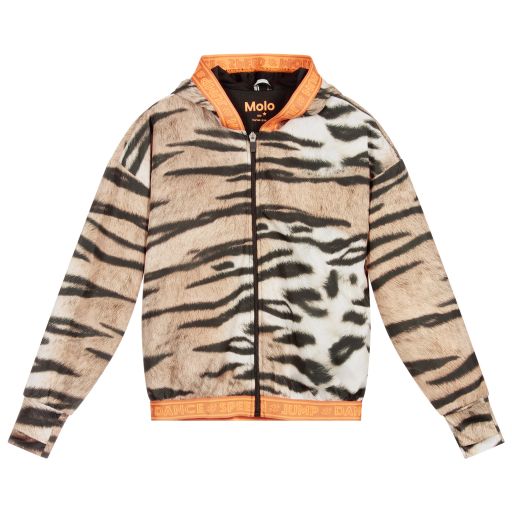 Molo-Teen Brown Tiger Zip-Up Top  | Childrensalon Outlet