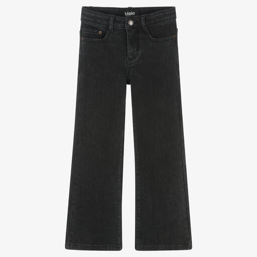 Molo-Teen Girls Black Cotton Denim Jeans  | Childrensalon Outlet