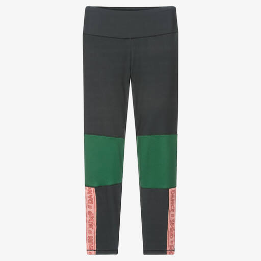 Molo-Teen Girls Black & Green Leggings | Childrensalon Outlet