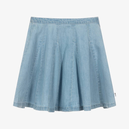 Molo-Teen Girls Blue Cotton Chambray Skirt | Childrensalon Outlet