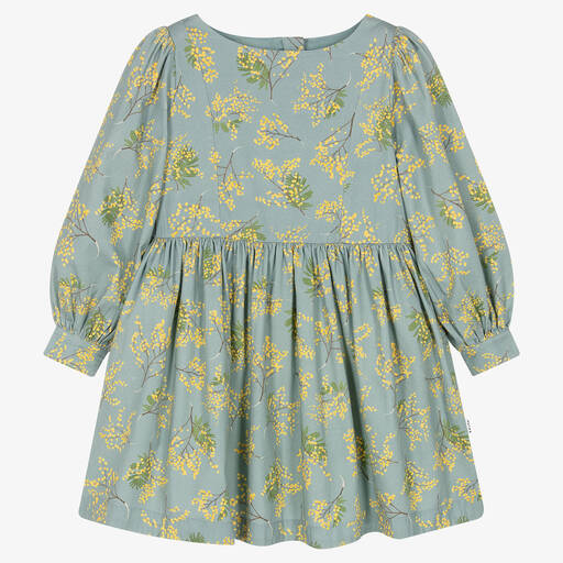 Molo-Teen Girls Blue Cotton Floral Dress | Childrensalon Outlet
