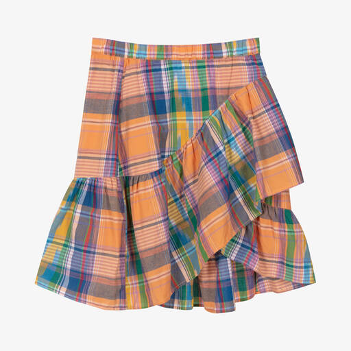 Molo-Teen Girls Blue & Orange Check Skirt | Childrensalon Outlet