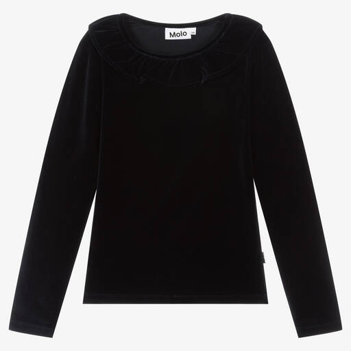 Molo-Teen Girls Blue Velour Top | Childrensalon Outlet