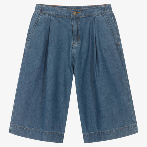 Molo-Teen Girls Blue Wide Leg Chambray Shorts | Childrensalon Outlet