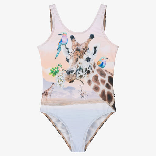 Molo-Teen Girls Giraffe Print Swimsuit (UPF50+) | Childrensalon Outlet