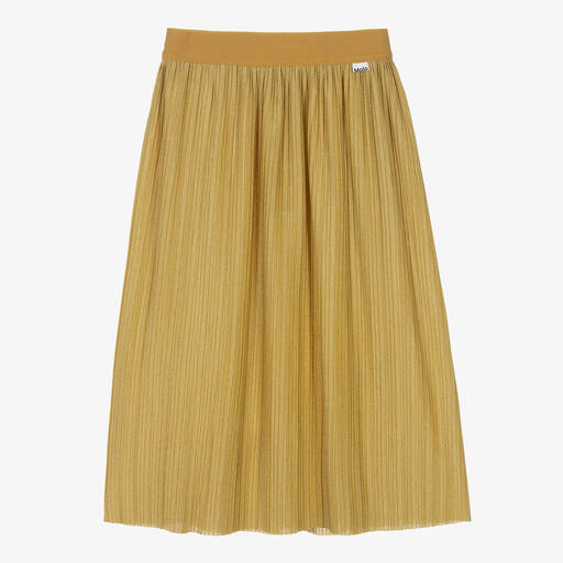 Molo-Teen Girls Gold Sparkly Pleated Skirt | Childrensalon Outlet