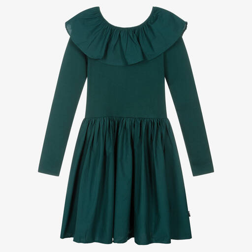 Molo-Teen Girls Green Cotton Dress | Childrensalon Outlet