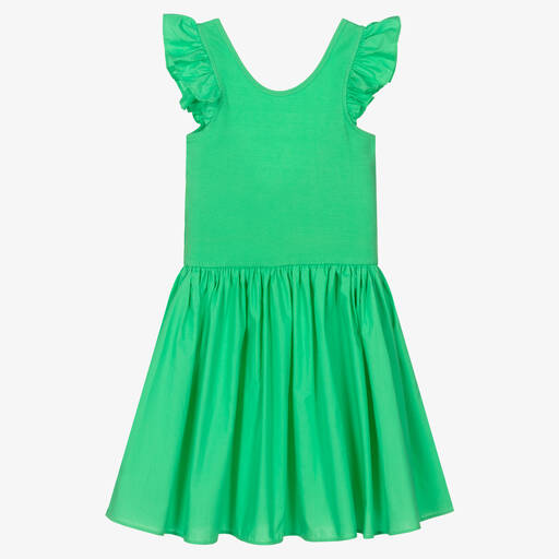 Molo-Зеленое платье из органического хлопка | Childrensalon Outlet