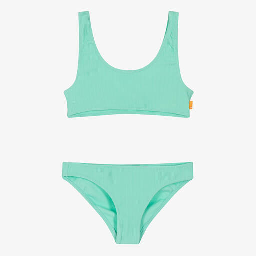 Molo-Teen Girls Green Ribbed Bikini (UPF50+) | Childrensalon Outlet