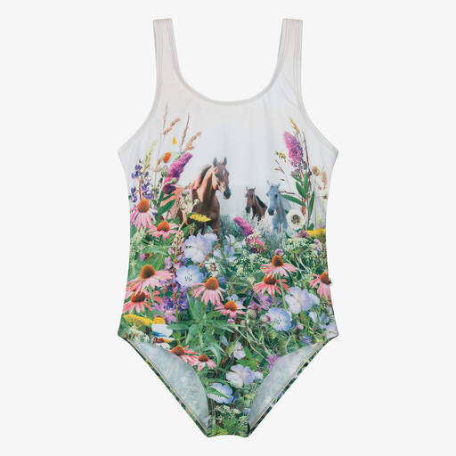 Molo-Teen Girls Ivory Floral Swimsuit (UPF50+) | Childrensalon Outlet