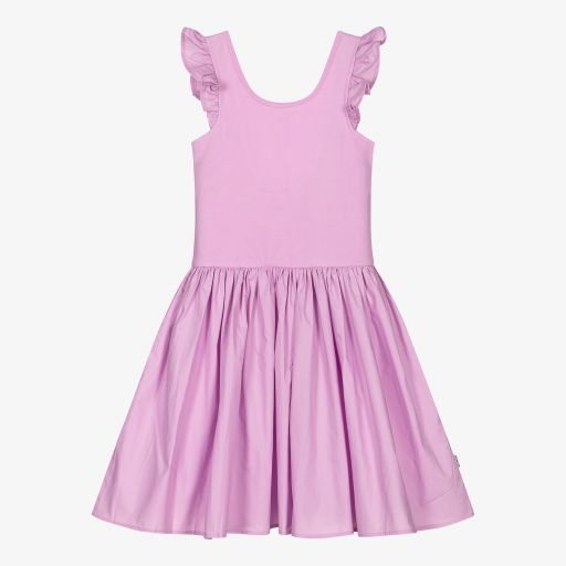 Molo-فستان تينز بناتي قطن عضوي لون بنفسجي | Childrensalon Outlet