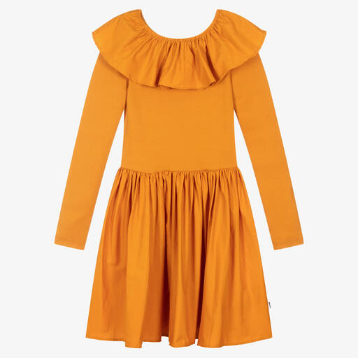 Molo-Teen Girls Orange Cotton Dress | Childrensalon Outlet