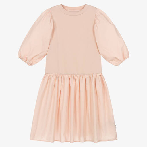 Molo-Teen Girls Pale Pink Cotton Midi Dress | Childrensalon Outlet