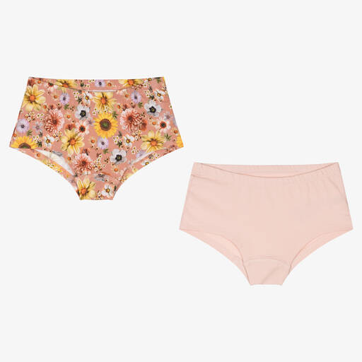 Molo-Teen Girls Pink Cotton Knickers (2 Pack) | Childrensalon Outlet