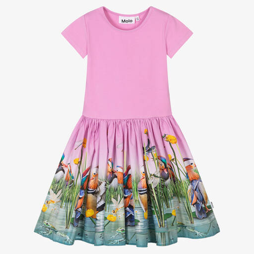 Molo-Teen Girls Pink Duck Print Dress | Childrensalon Outlet